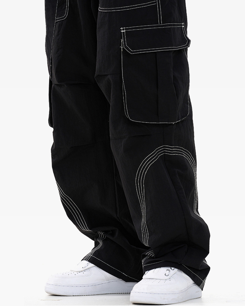 Y2K Grunge Contrast Stitch Jeans - 90S Retro Summer Outfit, Y2K Club & Party Fashion