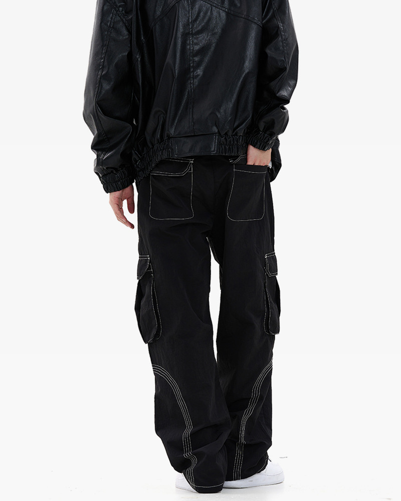 Y2K Grunge Contrast Stitch Jeans - 90S Retro Summer Outfit, Y2K Club & Party Fashion