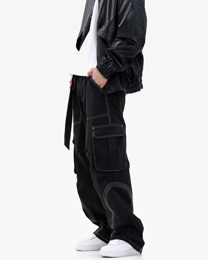 Y2K Grunge Contrast Stitch Jeans - 90S Retro Summer Outfit, Y2K Club & Party Fashion