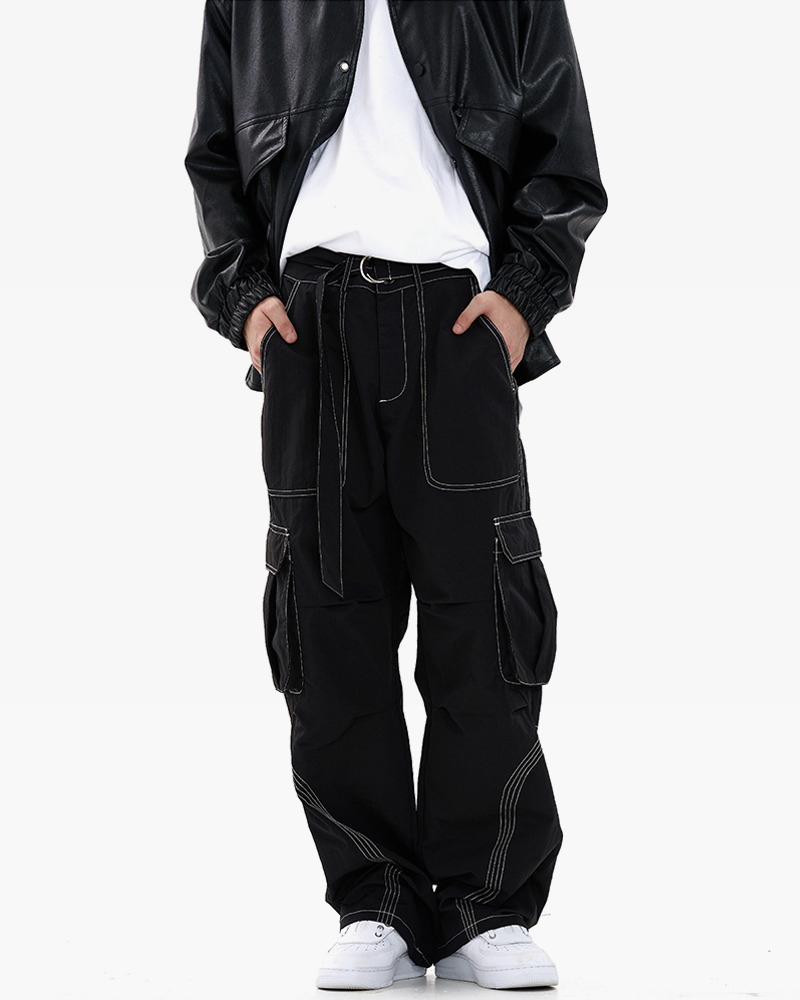 Y2K Grunge Contrast Stitch Jeans - 90S Retro Summer Outfit, Y2K Club & Party Fashion