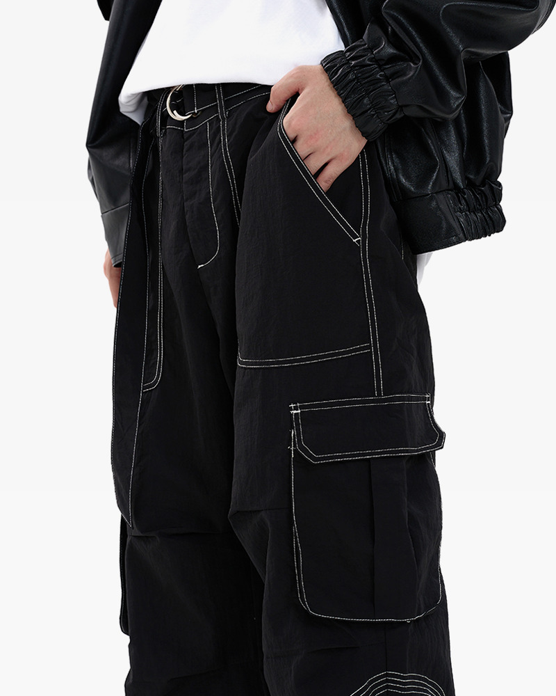 Y2K Grunge Contrast Stitch Jeans - 90S Retro Summer Outfit, Y2K Club & Party Fashion