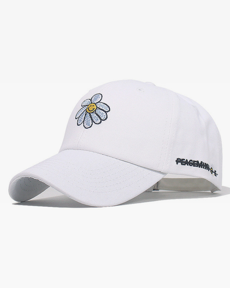 Y2K Grunge Daisy Baseball Cap - Retro 90S Fashion, Summer Y2K Outfits, Pastel Goth Style