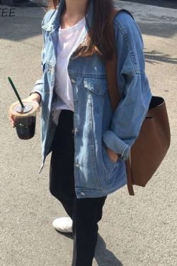 Y2K Grunge Denim Long Jacket - 90S Fashion, Retro Style, Y2K Summer Outfits, Y2K Club Outfits