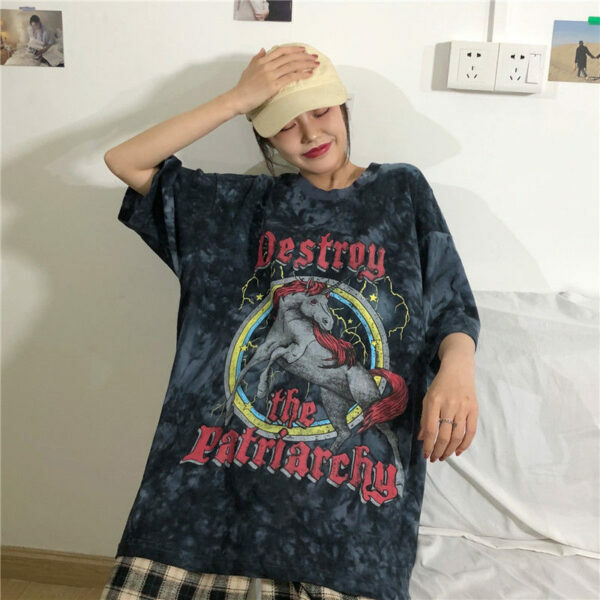 Y2K Grunge Destroy The Patriarchy Shirt - Retro 90S Fashion, Summer Y2K Outfits, Gothic Y2K Style