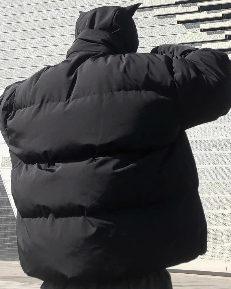 Y2K Grunge Devil Puffer Jacket - Retro 90S Fashion, Summer Outfits, And Club Party Style