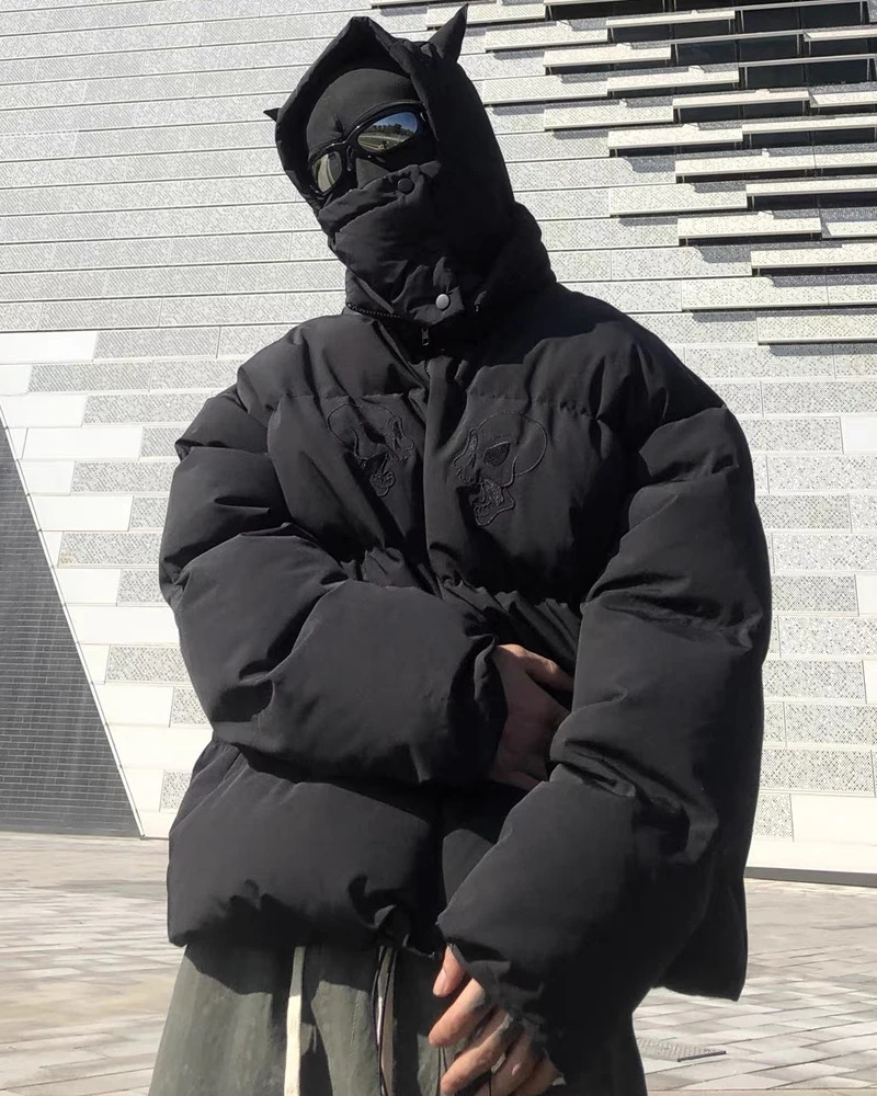 Y2K Grunge Devil Puffer Jacket - Retro 90S Fashion, Summer Outfits, And Club Party Style