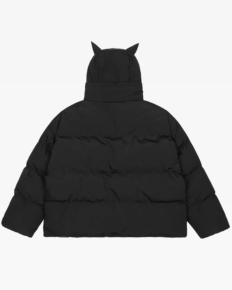 Y2K Grunge Devil Puffer Jacket - Retro 90S Fashion, Summer Outfits, And Club Party Style
