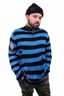 Y2K Grunge Distressed Knit Sweater - Retro 90S Fashion, Summer Y2K Outfits, Gothic Y2K Style