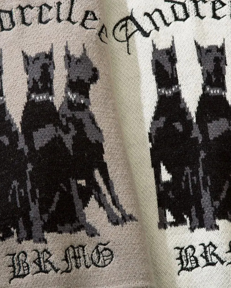 Y2K Grunge Doberman Print Sweater - Retro 90S Fashion, Y2K Outfits, And Pastel Goth Style