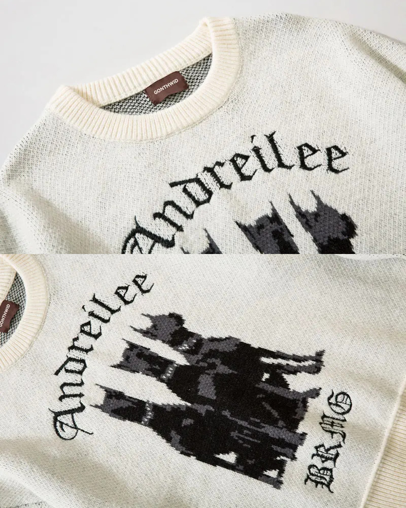 Y2K Grunge Doberman Print Sweater - Retro 90S Fashion, Y2K Outfits, And Pastel Goth Style