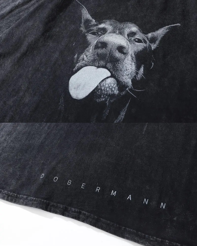 Y2K Grunge Doberman T-Shirt - Retro 90S Fashion, Summer Y2K Outfits, Gothic Y2K Style