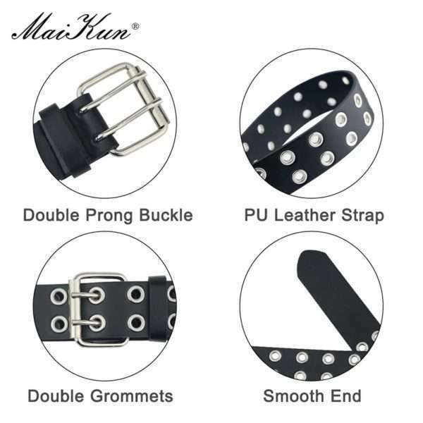 Y2K Grunge Double Pin Buckle Belt - Retro 90S Fashion, Gothic Y2K, Pastel Goth Accessory