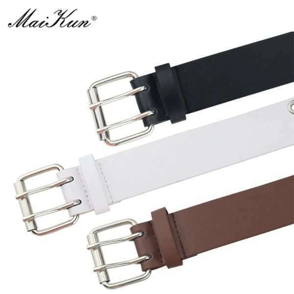 Y2K Grunge Double Pin Buckle Belt - Retro 90S Fashion, Gothic Y2K, Pastel Goth Accessory