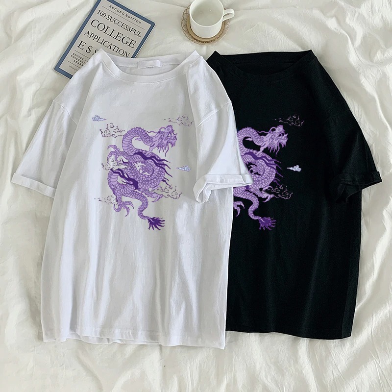 Y2K Grunge Dragon Aesthetic T-Shirt - 90S Retro Summer Outfit, Y2K Fashion Top