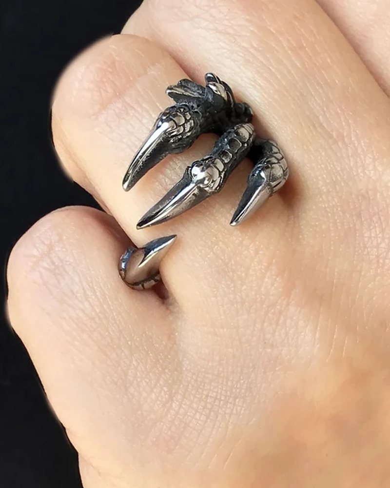 Y2K Grunge Dragon Claw Ring - Retro 90S Fashion, Gothic Y2K, Popstar & Party Outfits Accessory