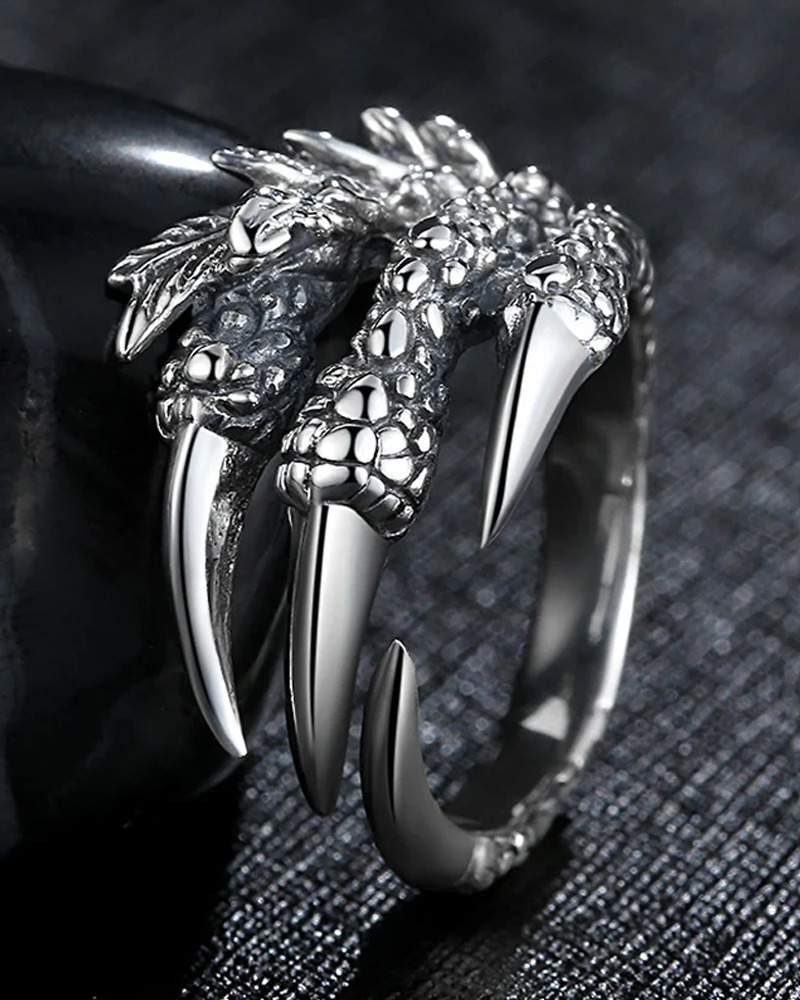 Y2K Grunge Dragon Claw Ring - Retro 90S Fashion, Gothic Y2K, Popstar & Party Outfits Accessory