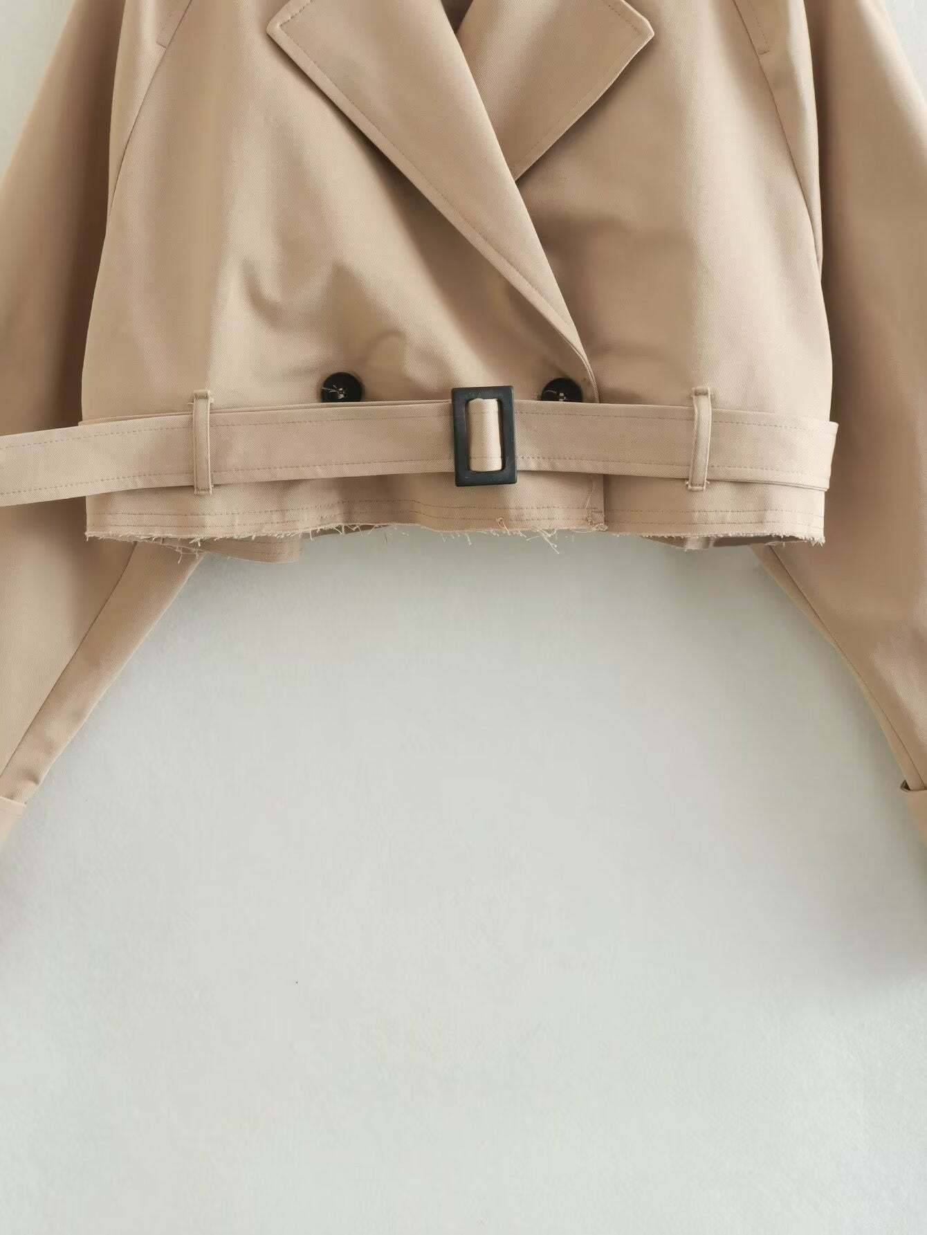 Y2K Grunge Estelle Cropped Trench Coat - Retro 90S Fashion, Summer & Party Outfits