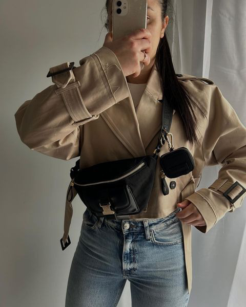 Y2K Grunge Estelle Cropped Trench Coat - Retro 90S Fashion, Summer & Party Outfits