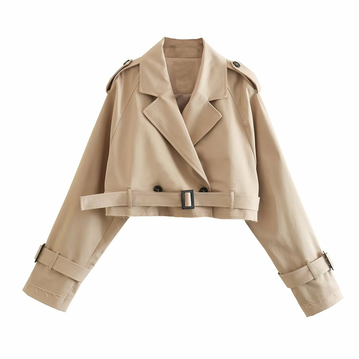 Y2K Grunge Estelle Cropped Trench Coat - Retro 90S Fashion, Summer & Party Outfits