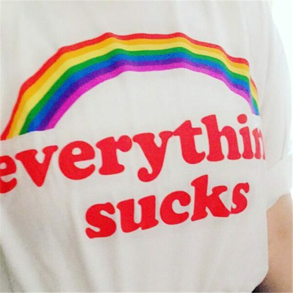 Y2K Grunge Everything Sucks Shirt - 90S Retro Summer Outfit, Pastel Goth, Y2K Fashion