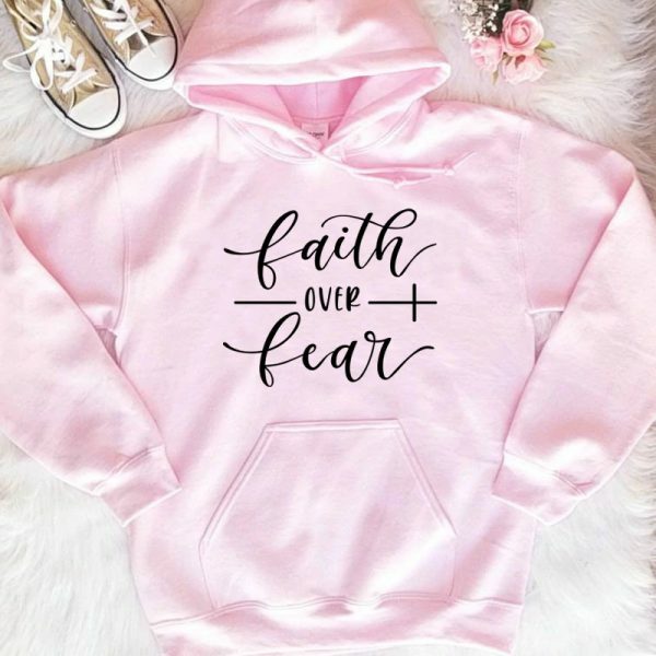 Y2K Grunge Faith Over Fear Hoodie - Retro 90S Fashion, Summer Outfits, And Pastel Goth Style