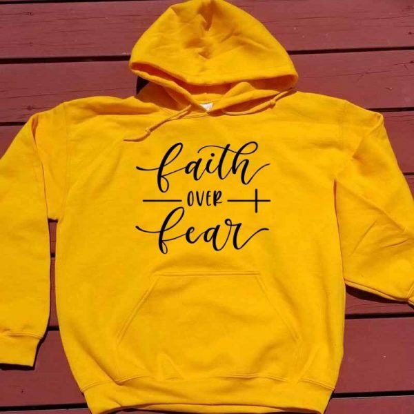 Y2K Grunge Faith Over Fear Hoodie - Retro 90S Fashion, Summer Outfits, And Pastel Goth Style