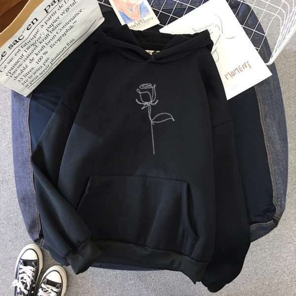 Y2K Grunge Flower Hoodie - Retro 90S Streetwear, Summer Outfits, Y2K Fashion For Women