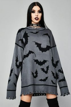 Y2K Grunge Fly Away Sweater - Retro 90S Fashion, Summer Y2K Outfits, Pastel Goth Style