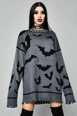 Y2K Grunge Fly Away Sweater - Retro 90S Fashion, Summer Y2K Outfits, Pastel Goth Style