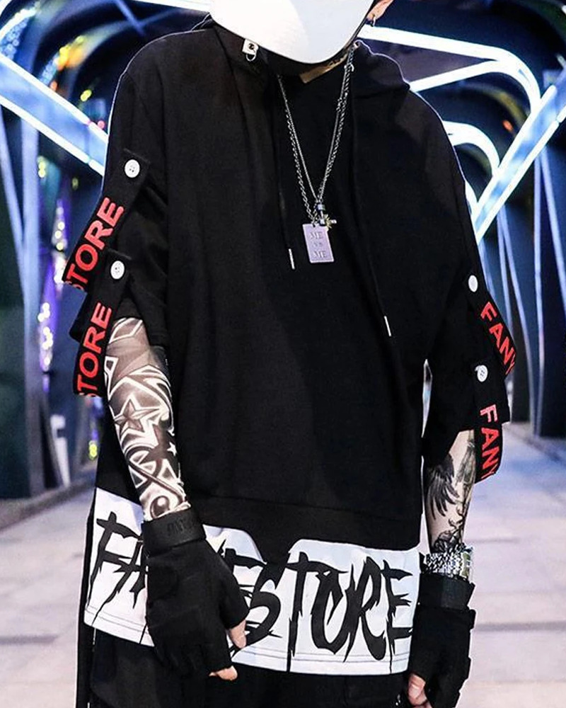 Y2K Grunge Goth Hoodie For Men - Retro 90S Fashion, Dark Y2K Style, Perfect For Y2K Outfits