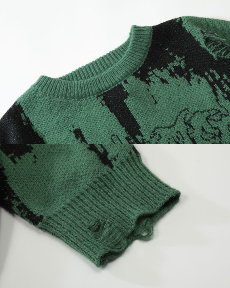 Y2K Grunge Goth Knit Sweater - Retro 90S Fashion, Summer Outfits, And Pastel Goth Style