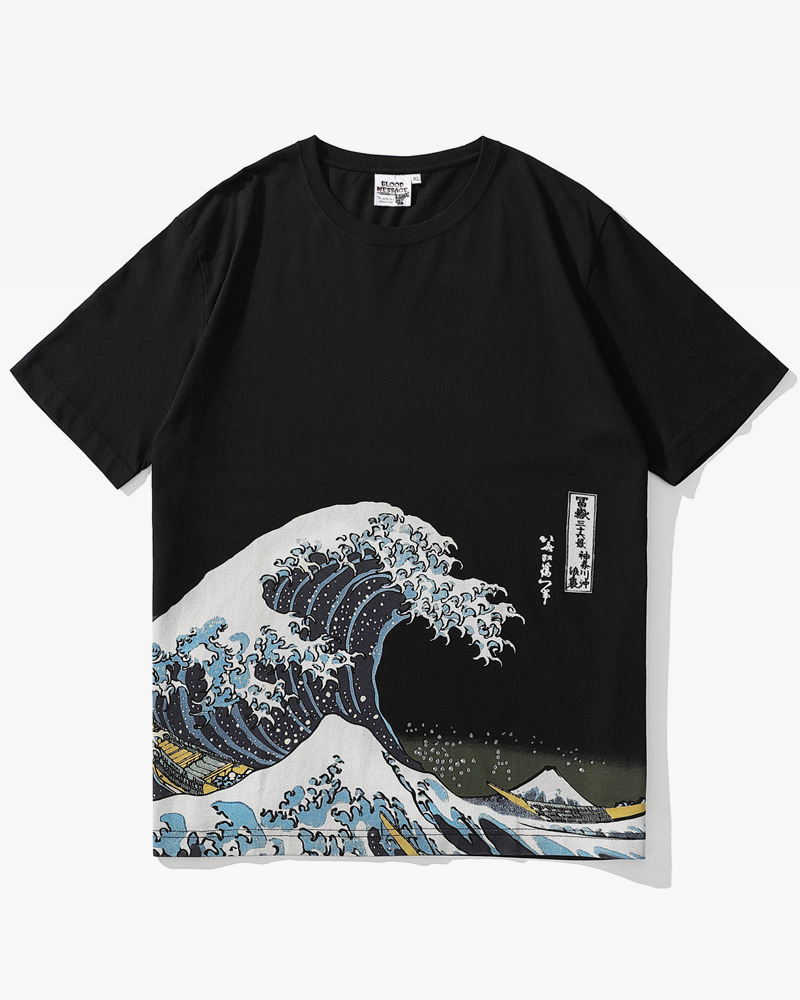 Y2K Grunge Great Wave Off Kanagawa Shirt - 90S Retro Summer Outfit, Y2K Fashion Top