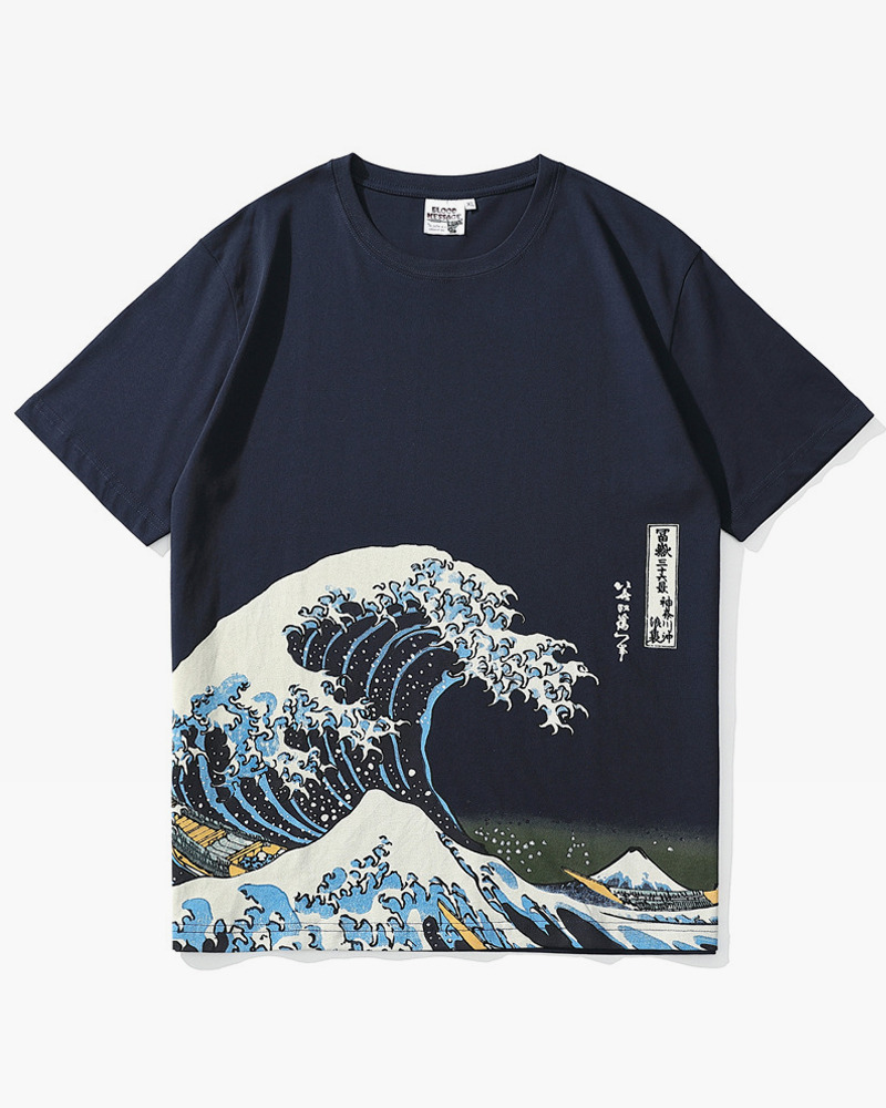 Y2K Grunge Great Wave Off Kanagawa Shirt - 90S Retro Summer Outfit, Y2K Fashion Top