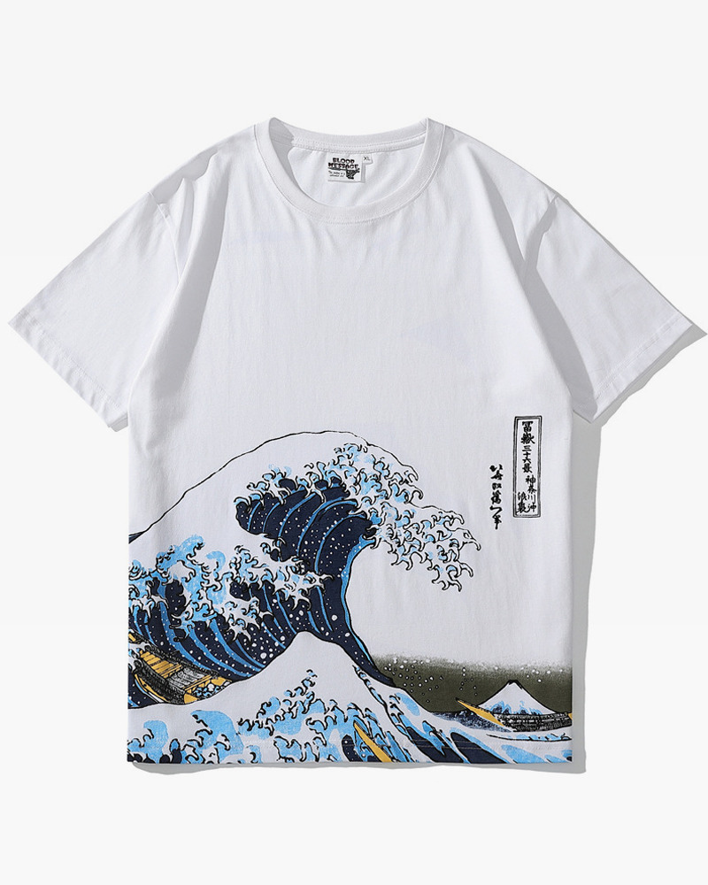 Y2K Grunge Great Wave Off Kanagawa Shirt - 90S Retro Summer Outfit, Y2K Fashion Top