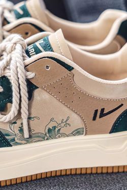 Y2K Grunge Great Wave Off Kanagawa Shoes - Retro 90S Fashion, Summer Y2K Outfits, Popstar Style