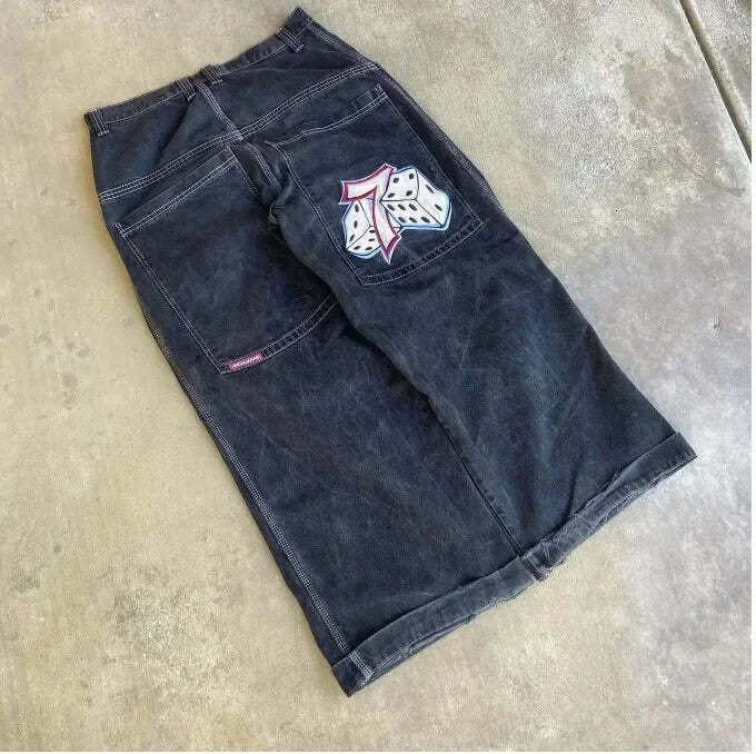 Y2K Grunge High-Waisted Graphic Jeans - Gothic Punk, 90S Hip-Hop, Versatile Casual Pants