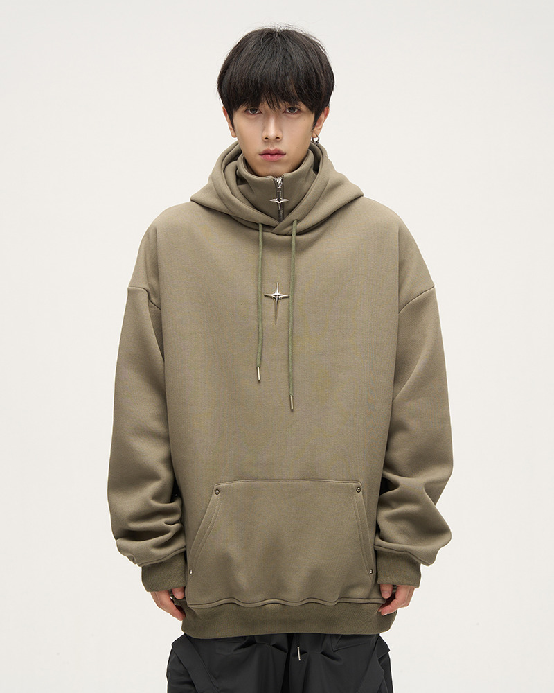 Y2K Grunge High Collar Hoodie - Retro 90S Fashion, Summer Outfits, And Pastel Goth Style