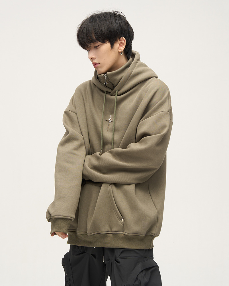 Y2K Grunge High Collar Hoodie - Retro 90S Fashion, Summer Outfits, And Pastel Goth Style