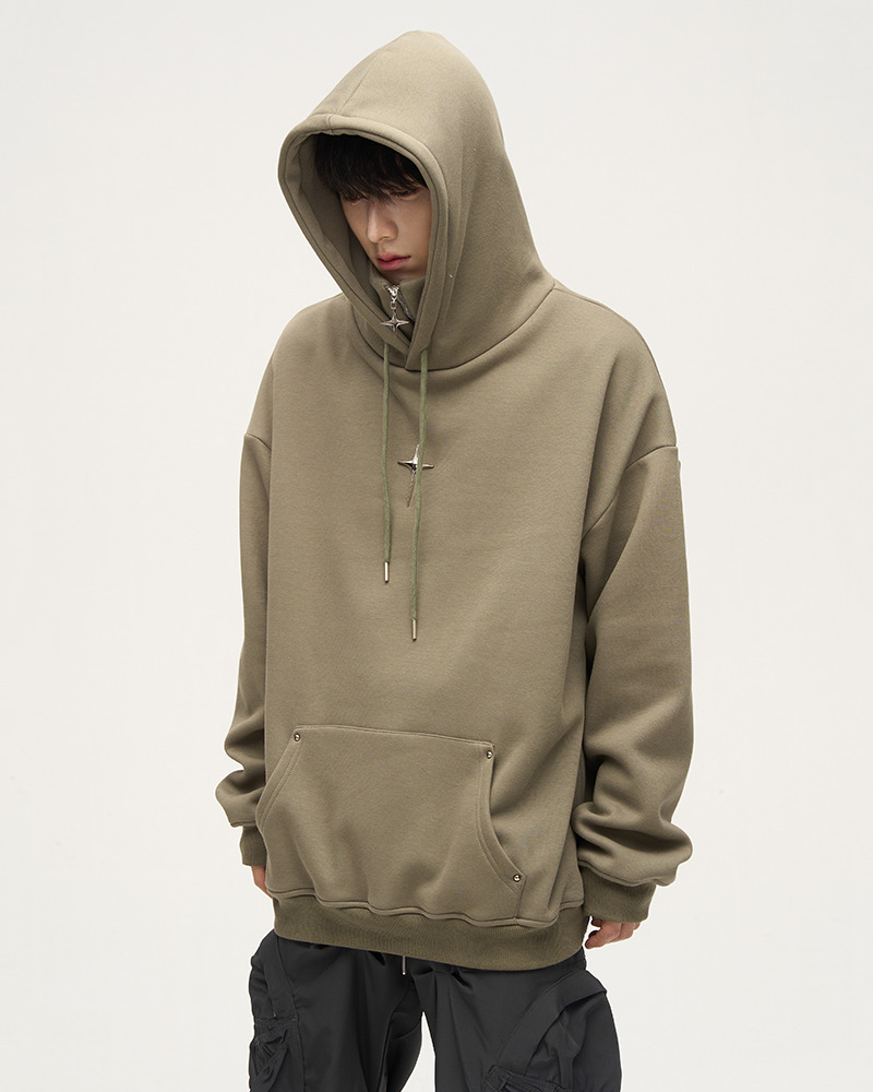 Y2K Grunge High Collar Hoodie - Retro 90S Fashion, Summer Outfits, And Pastel Goth Style