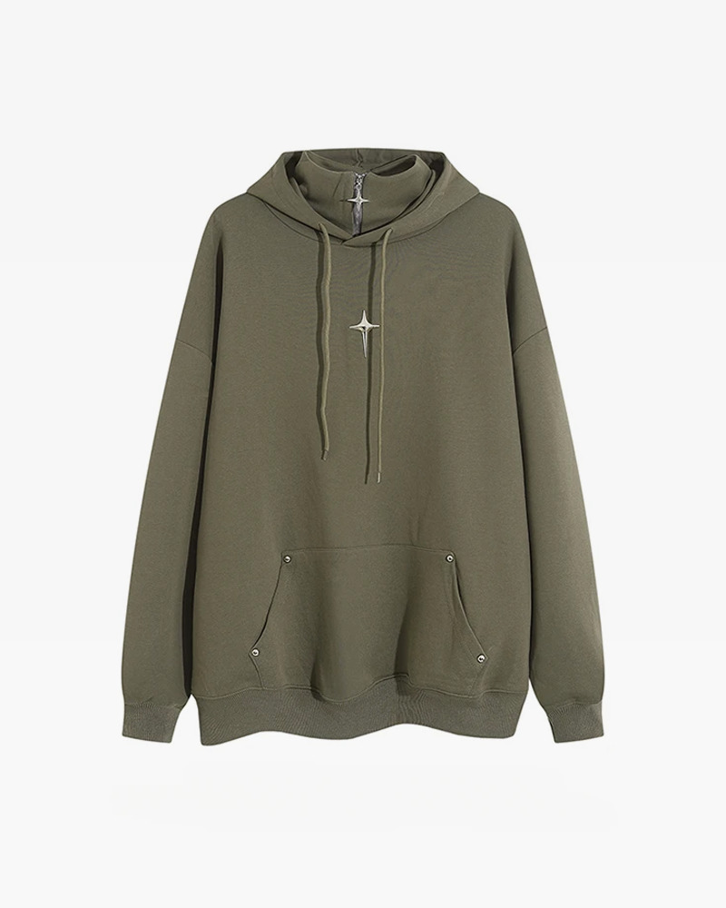 Y2K Grunge High Collar Hoodie - Retro 90S Fashion, Summer Outfits, And Pastel Goth Style