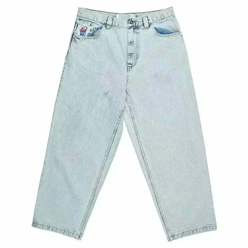 Y2K Grunge High Waist Baggy Jeans - Vintage Harajuku Wide-Leg Pants For Women, Gothic Streetwear
