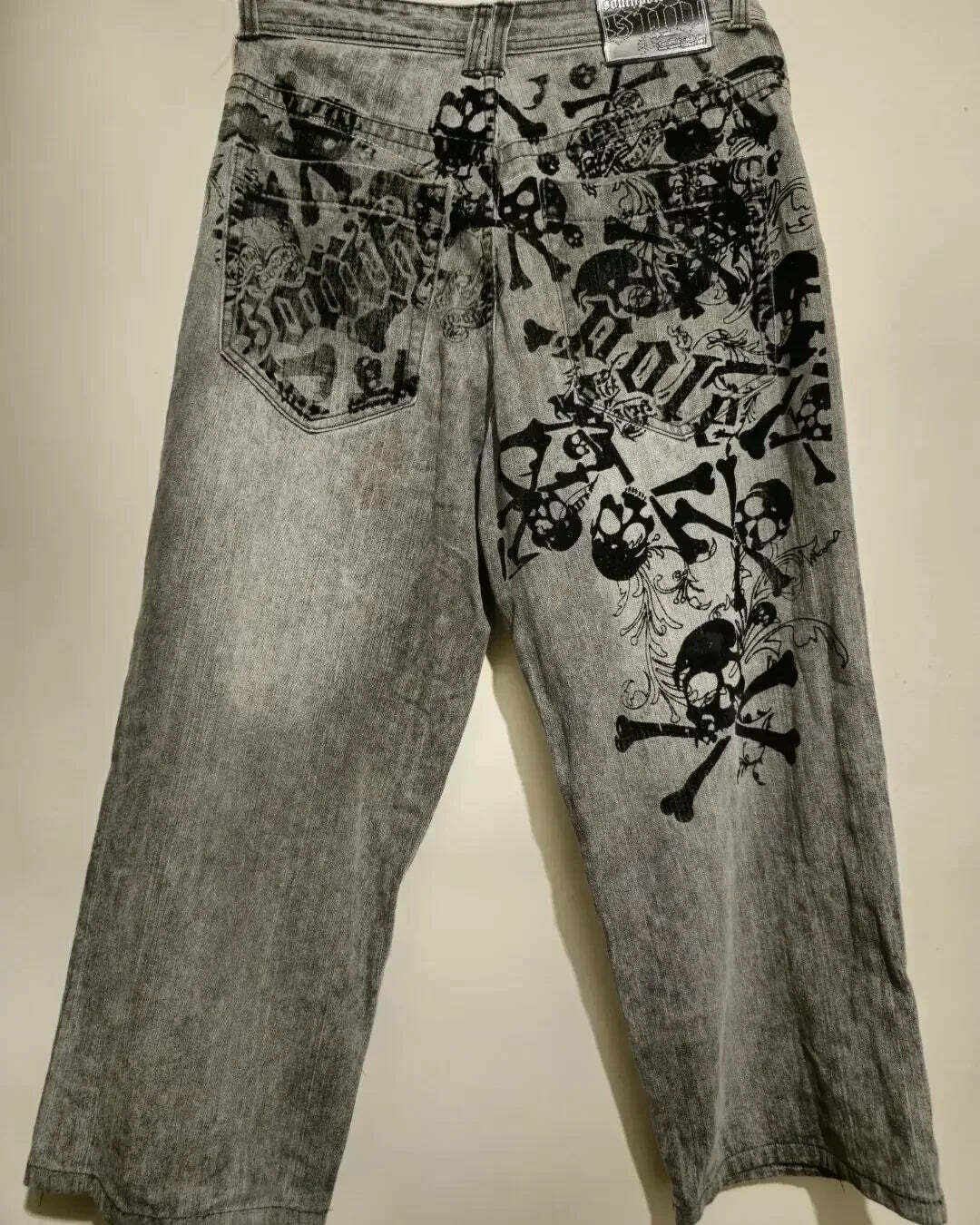 Y2K Grunge High Waist Baggy Jeans - Vintage Harajuku Wide-Leg Pants For Women, Gothic Streetwear