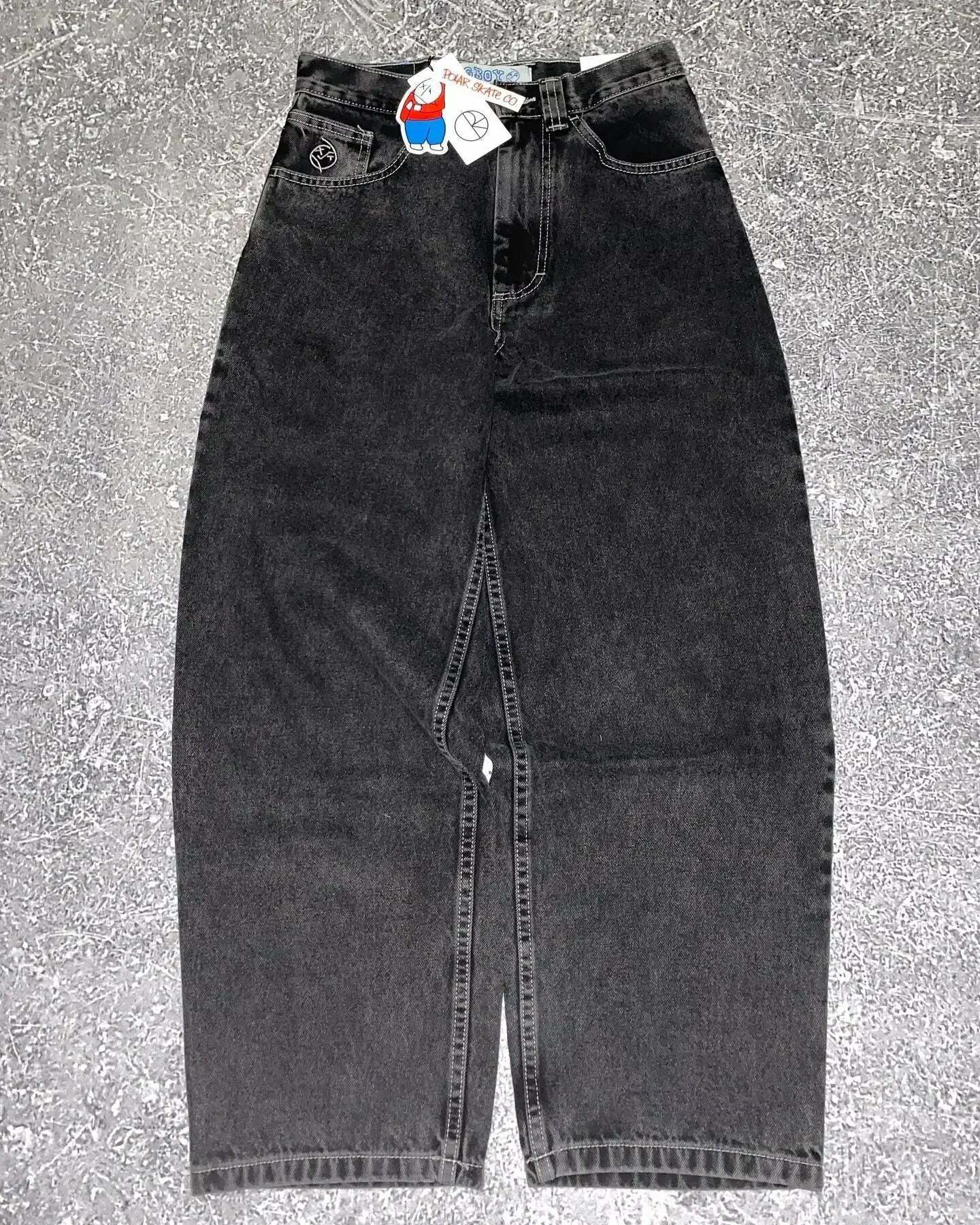 Y2K Grunge High Waist Baggy Jeans - Vintage Harajuku Wide-Leg Pants For Women, Gothic Streetwear