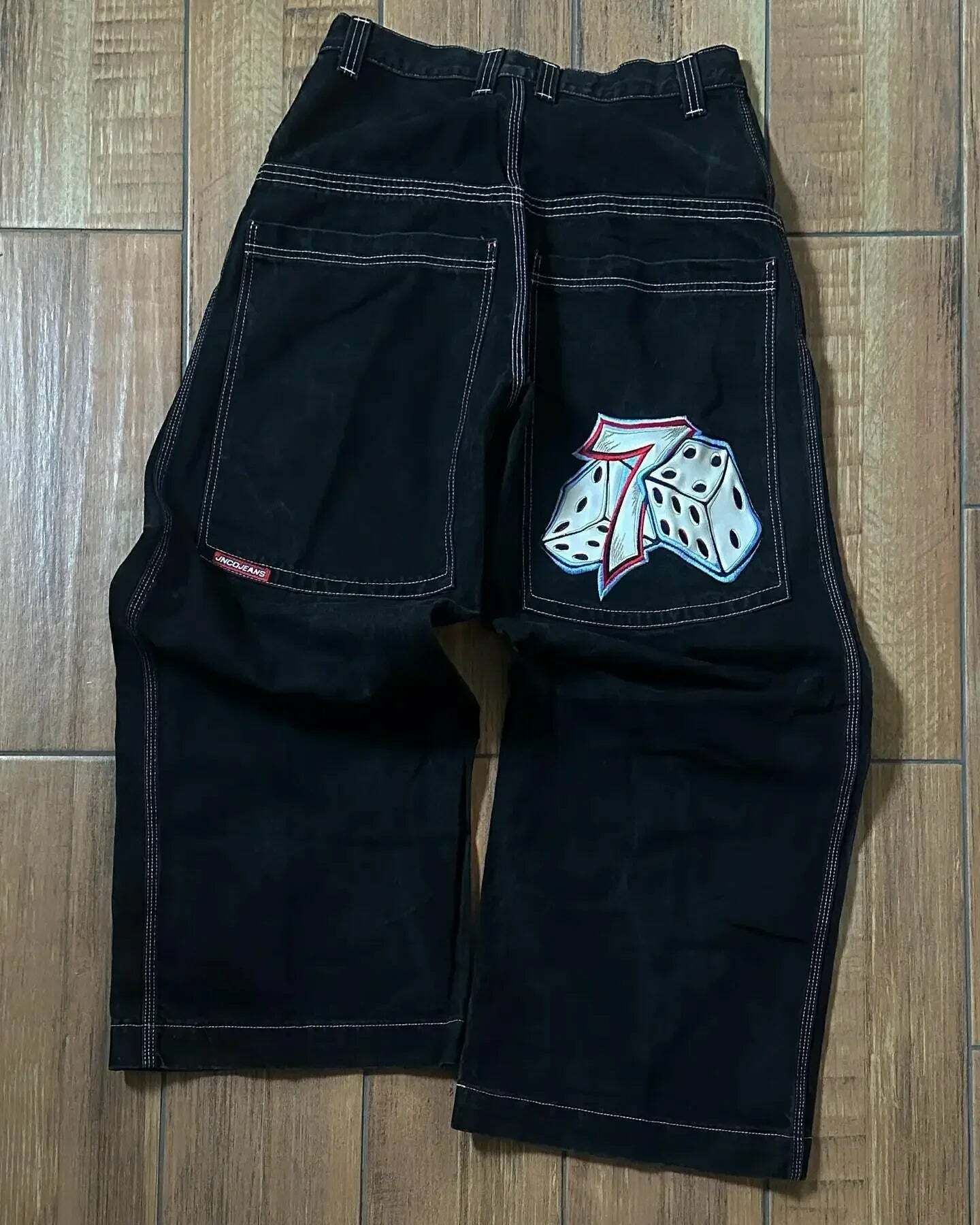 Y2K Grunge High Waist Baggy Jeans - Vintage Harajuku Wide-Leg Pants For Women, Gothic Streetwear