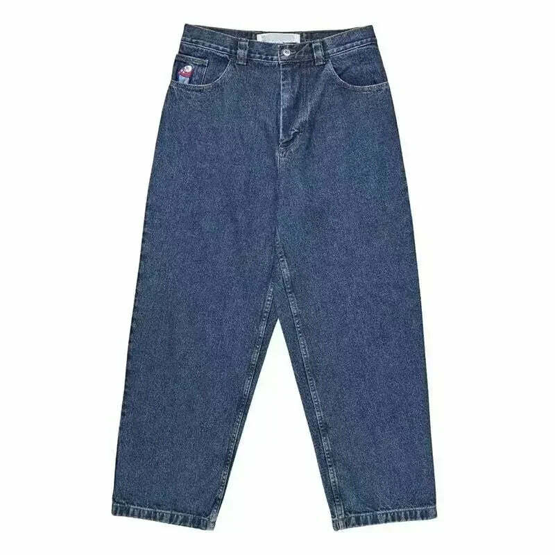 Y2K Grunge High Waist Baggy Jeans - Vintage Harajuku Wide-Leg Pants For Women, Gothic Streetwear