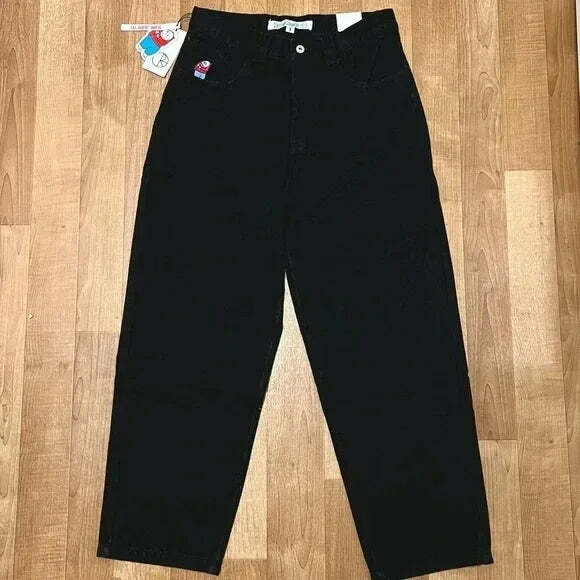 Y2K Grunge High Waist Baggy Jeans - Vintage Harajuku Wide-Leg Pants For Women, Gothic Streetwear