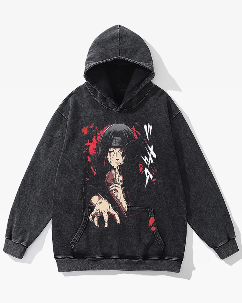 Y2K Grunge Itachi Hoodie - Retro 90S Fashion, Summer Y2K Outfits, Gothic Y2K Style