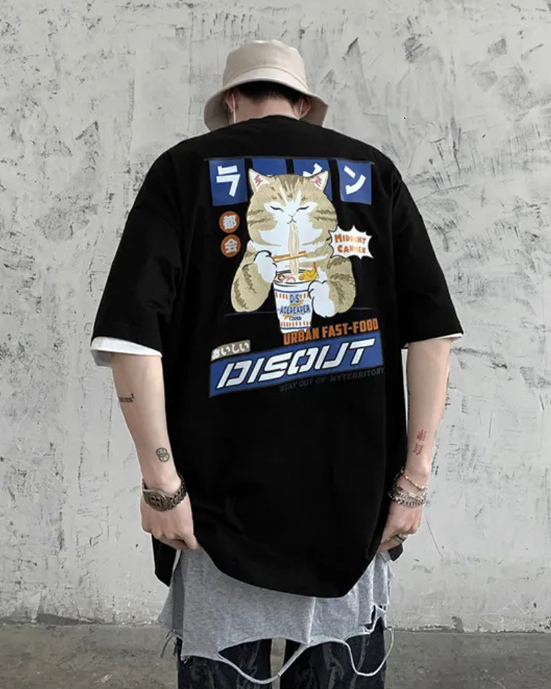 Y2K Grunge Japanese Cat Shirt - Retro 90S Summer Outfit, Pastel Goth, Y2K Fashion Top