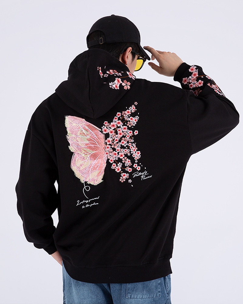 Y2K Grunge Japanese Cherry Blossom Hoodie - Retro 90S Fashion, Summer Y2K Outfits