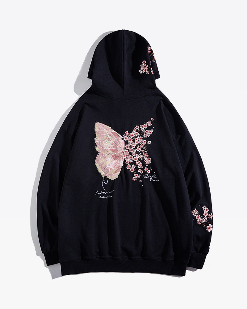 Y2K Grunge Japanese Cherry Blossom Hoodie - Retro 90S Fashion, Summer Y2K Outfits